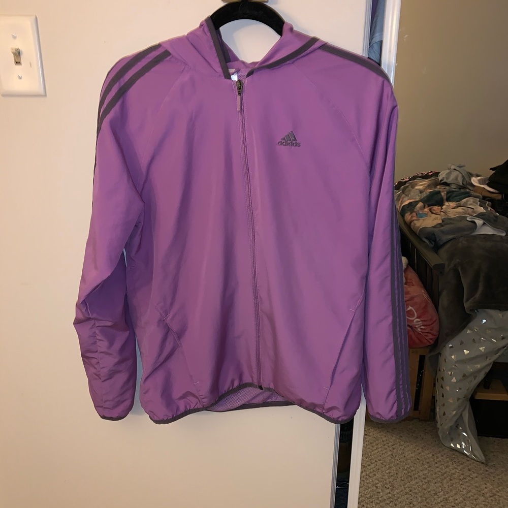 Purple Adidas windbreaker